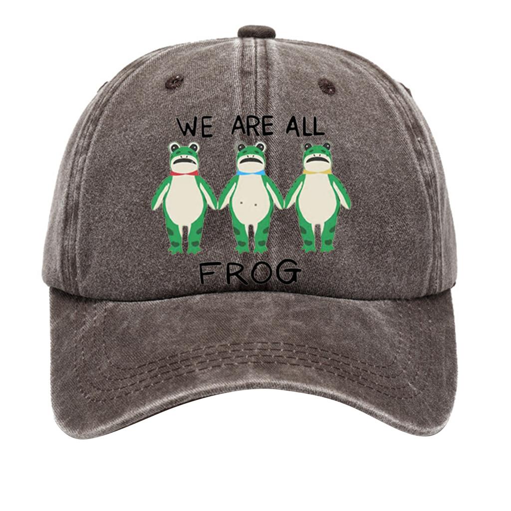 Men's Washed Cotton Baseball Cap With Printed Distressed Soft Top Denim Hat, Vintage Hat