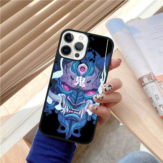 Japanese Oni Hannya Demon Mask Phone Case Cover For iPhone 17 Air 15 16e Pro Max 14 13 12 11 Pro Max Plus Shell