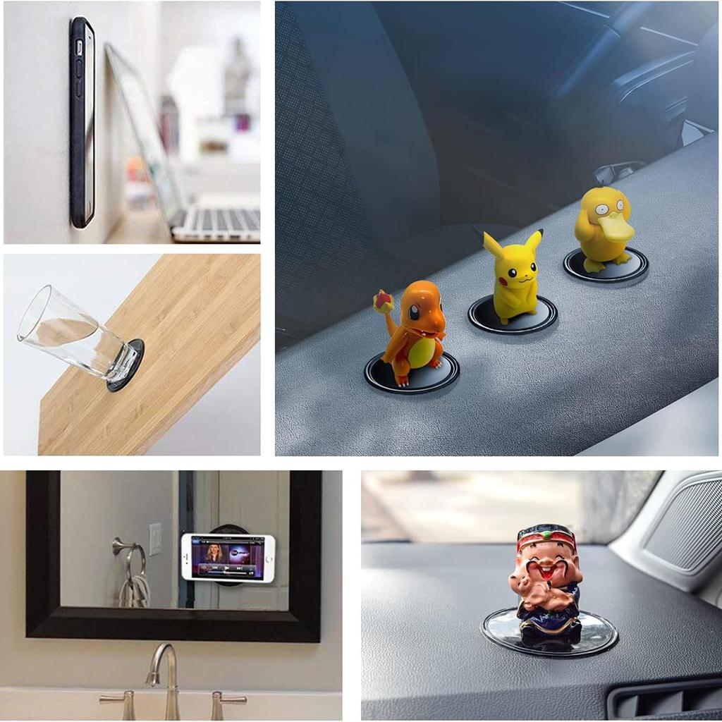 BOJIDO Suction Cup Base, Suction Cups, Auxiliary Plate, Car Holder, For Dashboard Figures, Reusable,