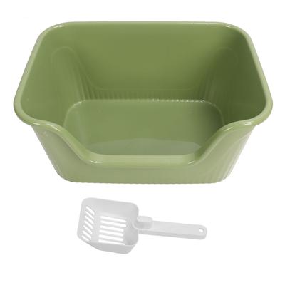 Large Cat Litter Box High Sides Anti Splashing Easy To Clean Simple Look Open Cat Litter Box for