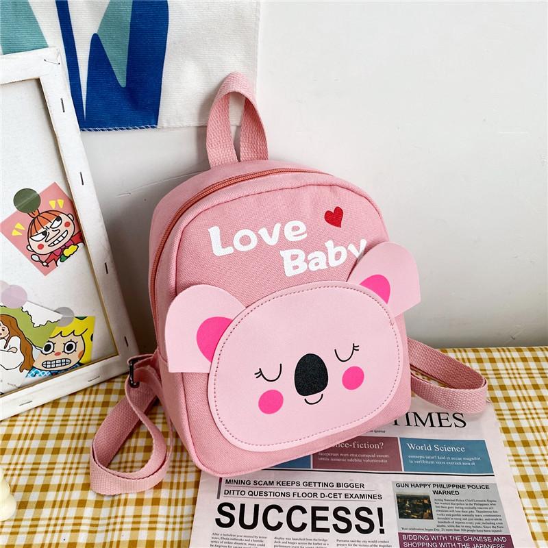 Adorable Animal Print Canvas Backpack For Kids Lightweight Breathable Design