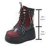 2025New Women Ankle Boots Retro Gothics Boot High Quality Casual Leather Boot Lace Up Platform Boots for Women Punk Knight Boots