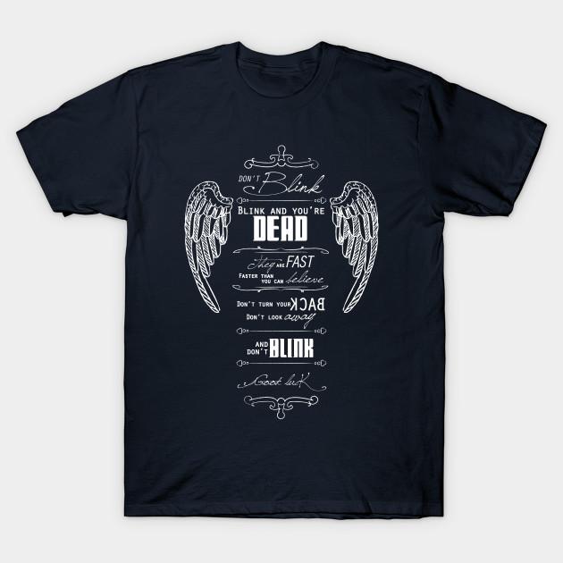 

Men Black Print T-shirt Don T Blink No-Cut Transfer Paper Print Cotton Tshirt S