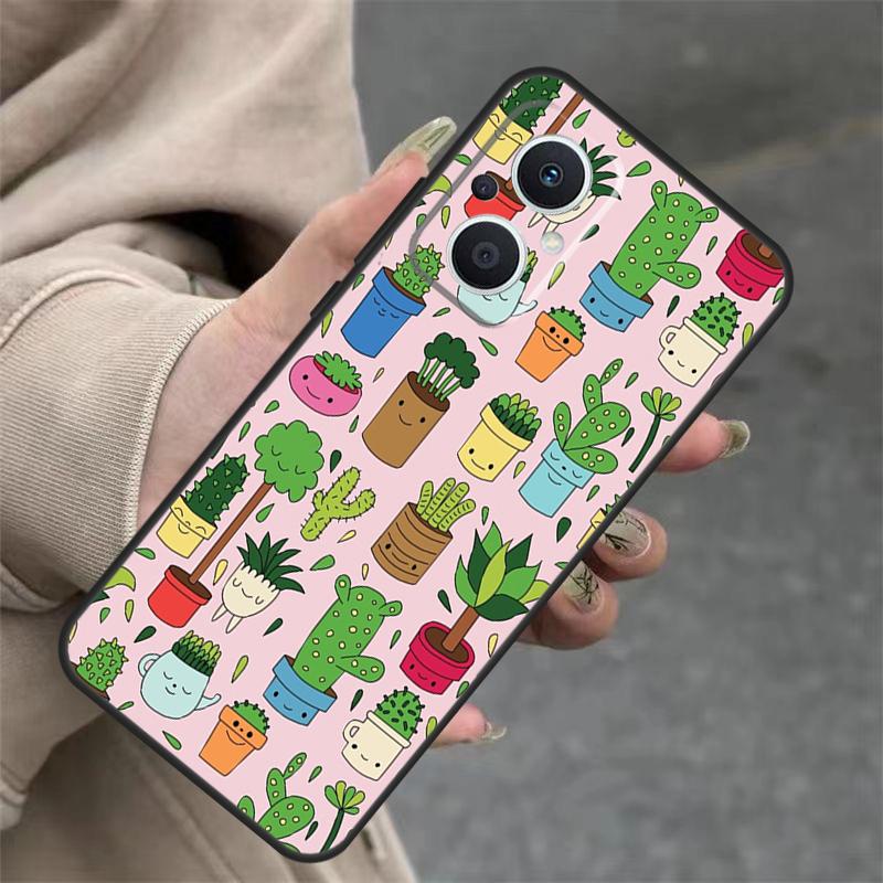 Cactus Succulent Case For OPPO Reno 14 12 11 10 13 Pro 14F 13F 12F 11F 8 7 Lite OPPO Find X9 X8 X6 Pro Cover