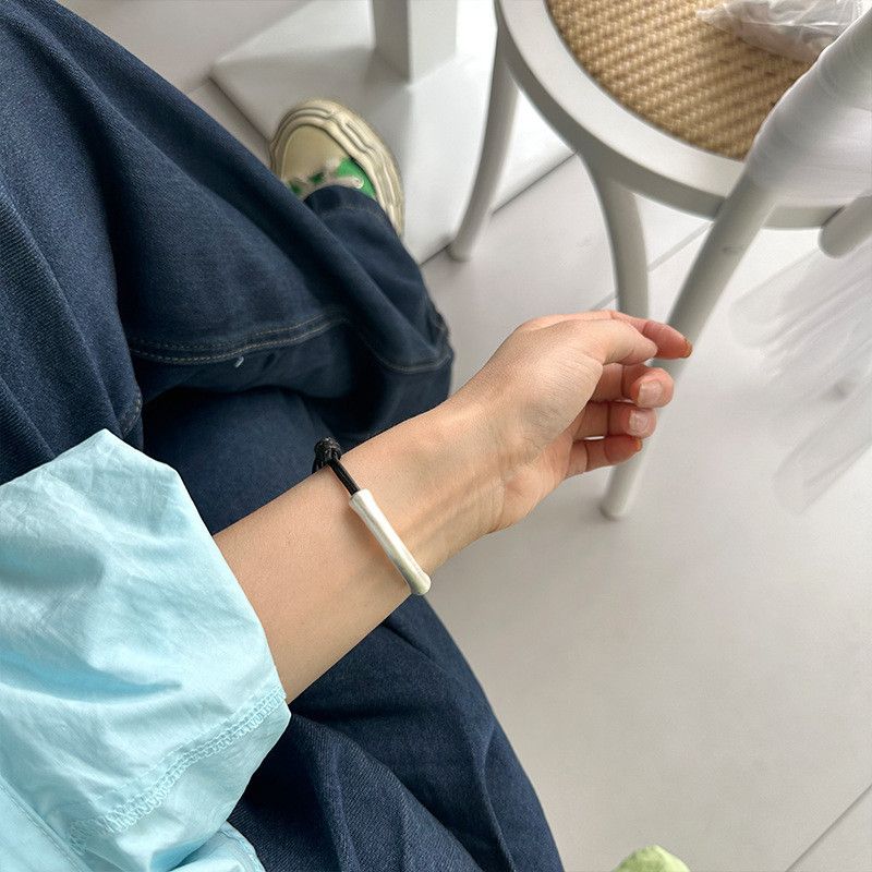 

Классный браслет из чистого серебра 999 пробы, 3D, в старинном стиле, с бамбуком, для мужчин и женщин, парный, ремешок для переноски, черный, красный, минималистичный, матовый Black