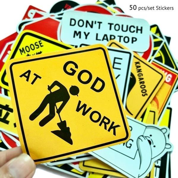 50 bucăți semne de avertizare autocolante impermeabile