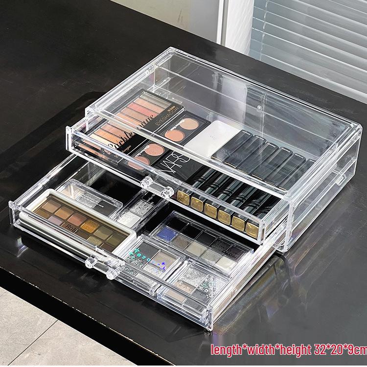 High-End Acrylic Cosmetic and Skincare Organizer - Dustproof, Large Capacity Desktop Storage Box