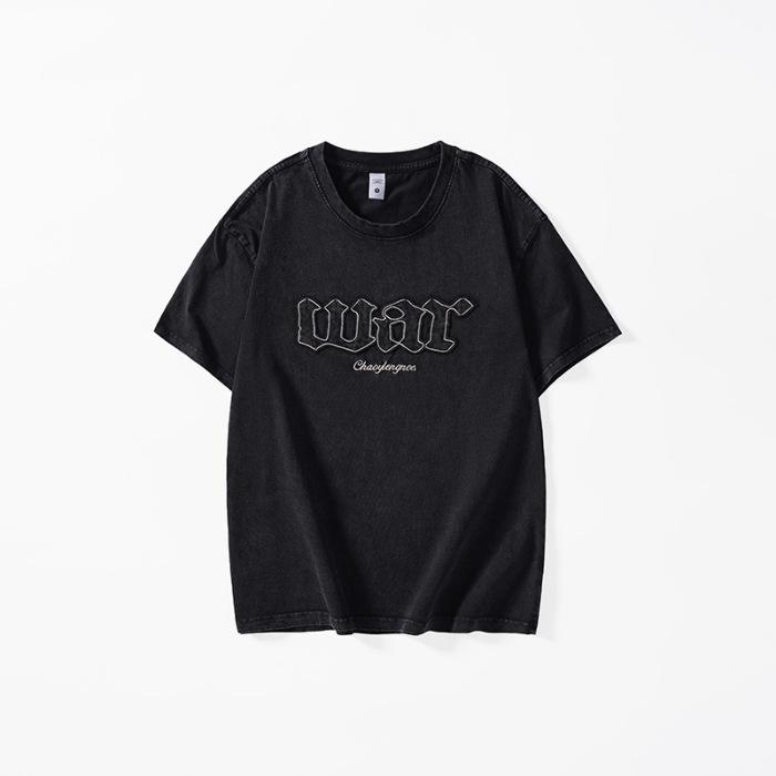 

Heavy Short-sleeved T-shirt for Men s New Brand Large-size Clothes Half-sleeved Summer Retro T-shirt 4XL