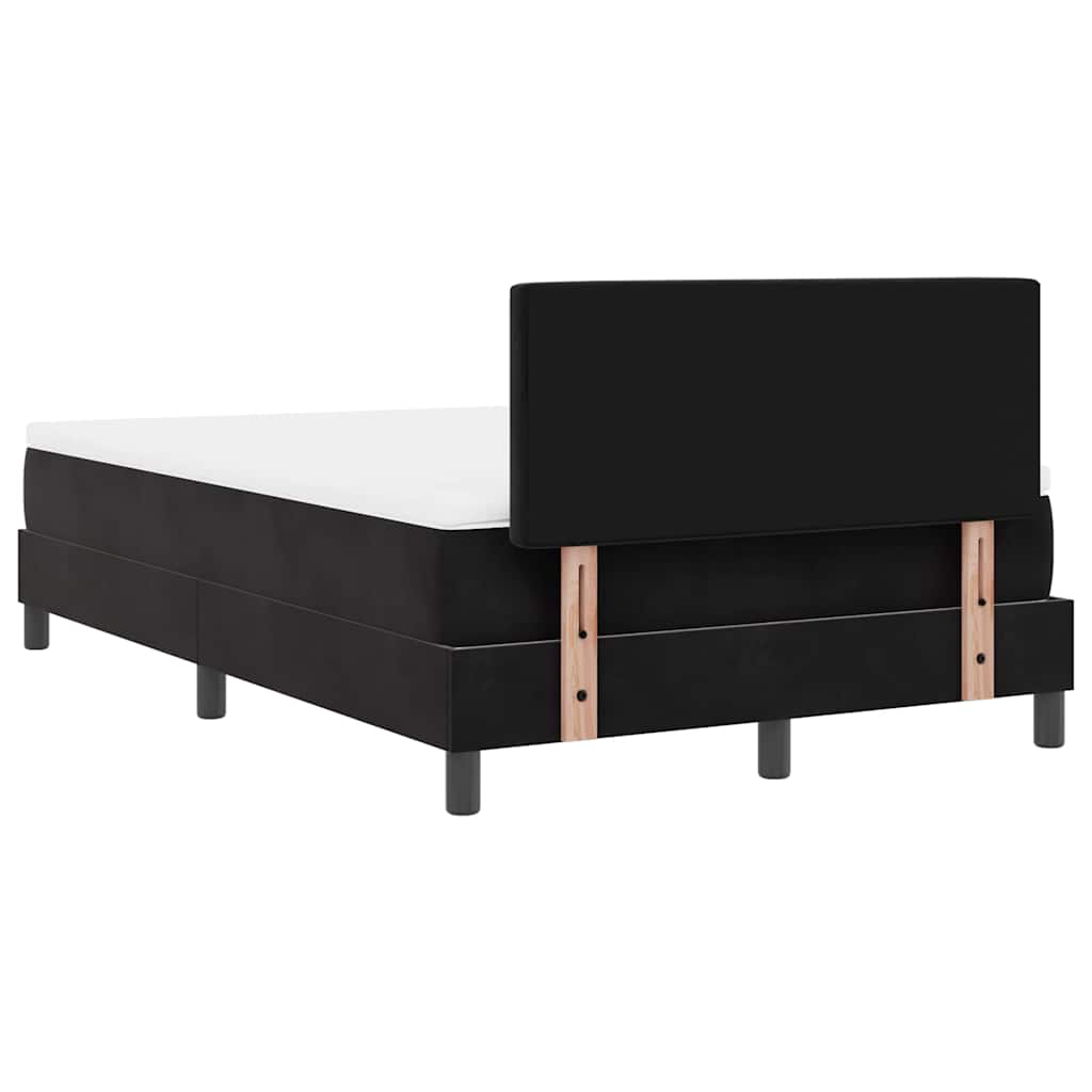 LED Box Spring Bed with Mattress Black 120 x 190 cm Velvet