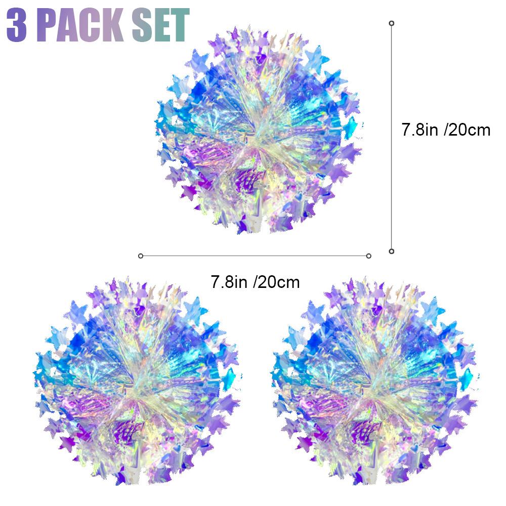 Iridescent Shiny Rainbow Honeycomb Snowflake Xmas Tree Star Fan Curtains For Birthday Party Wedding Christmas Decor