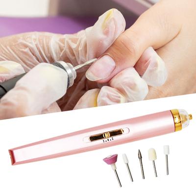Yousheng Elektrischer Nagelschleifer 5 in 1, Hochgeschwindigkeit, wiederaufladbar über USB, arbeitssparend mit leichtem Gel-Entfernen, tragbares Schleifen und Polieren für Maniküre und Pediküre