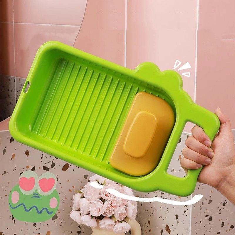 

Стиральная доска Бытовая Мультяшный Крокодил Ролик Общежитие Ручная стирка Белье Многофункциональная Нескользящая Стиральная доска зелёный