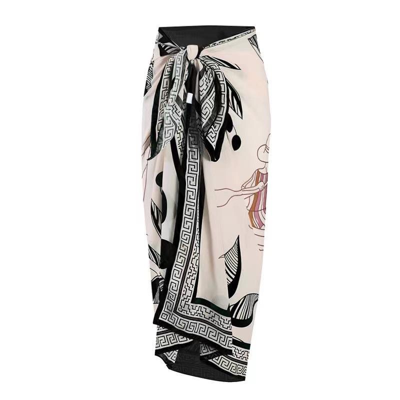 TS JYL-BK152 Chiffon Skirt Swimsuit, Backless Sexy One-Piece Beach Swimwear OneSize