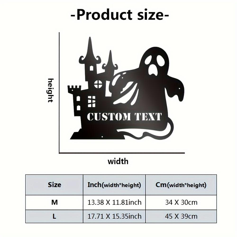 

Customizable Halloween Castle Metal Wall Sign Indoor Outdoor Decor 34cm