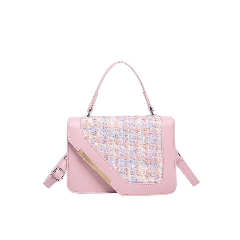 Luxurious Chic Small Square Handbag For Women In Black White Pink Stylish Design