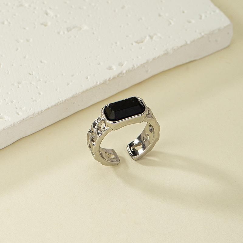 

Корейское кольцо-квадрат в геометрическом стиле Дондэмун - Ретро холодный стиль, Унисекс открытый дизайн