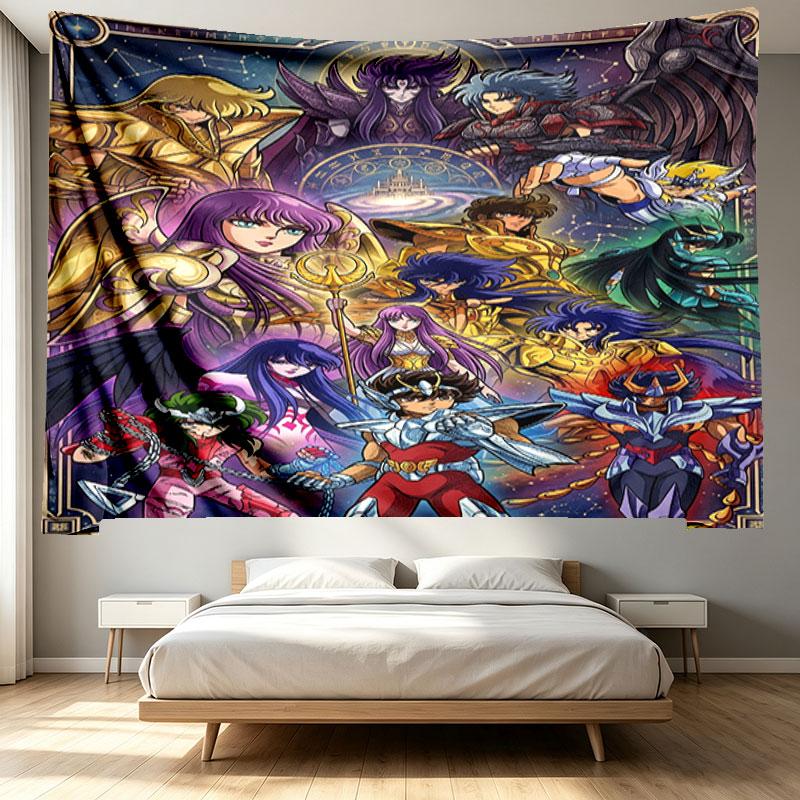 Saint Seiya Print Tapestry - Portable Wall Decor Cloth, for Home, Dorm, Travel, Bedroom, Living Room - Ideal Birthday Housewarming Gift