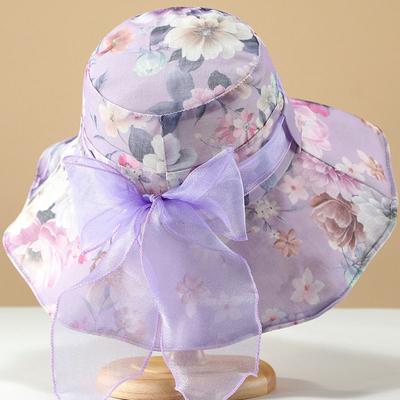 Floral Print Sun Hat for Women In The New Spring and Summer Season, Perfect for Sun Protection, Outdoor Beach Vacations, and Fishing Trips