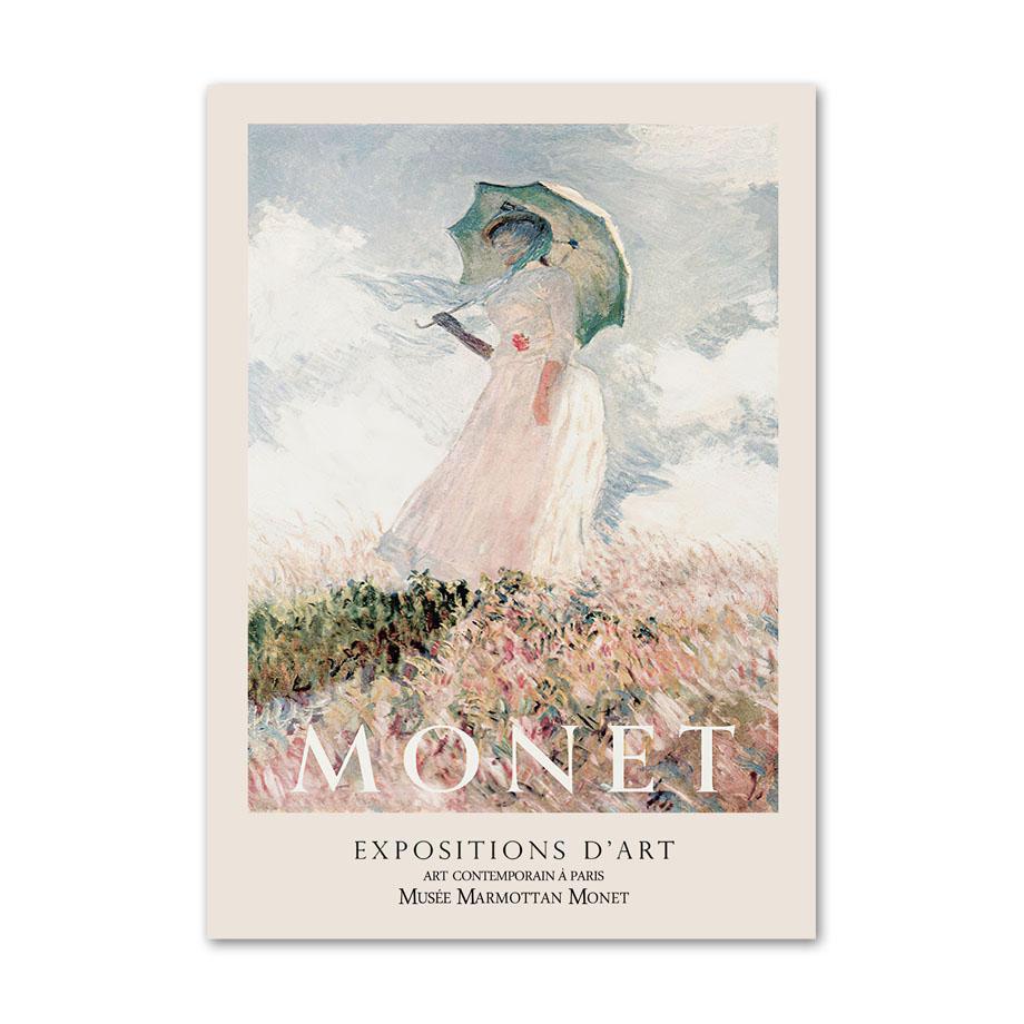 Monet Van Gogh Margherita Donna Foglie Verdi Arte da Parete Pittura su Tela Poster e Stampe Nordici Immagini da Parete per Decorazione Soggiorno