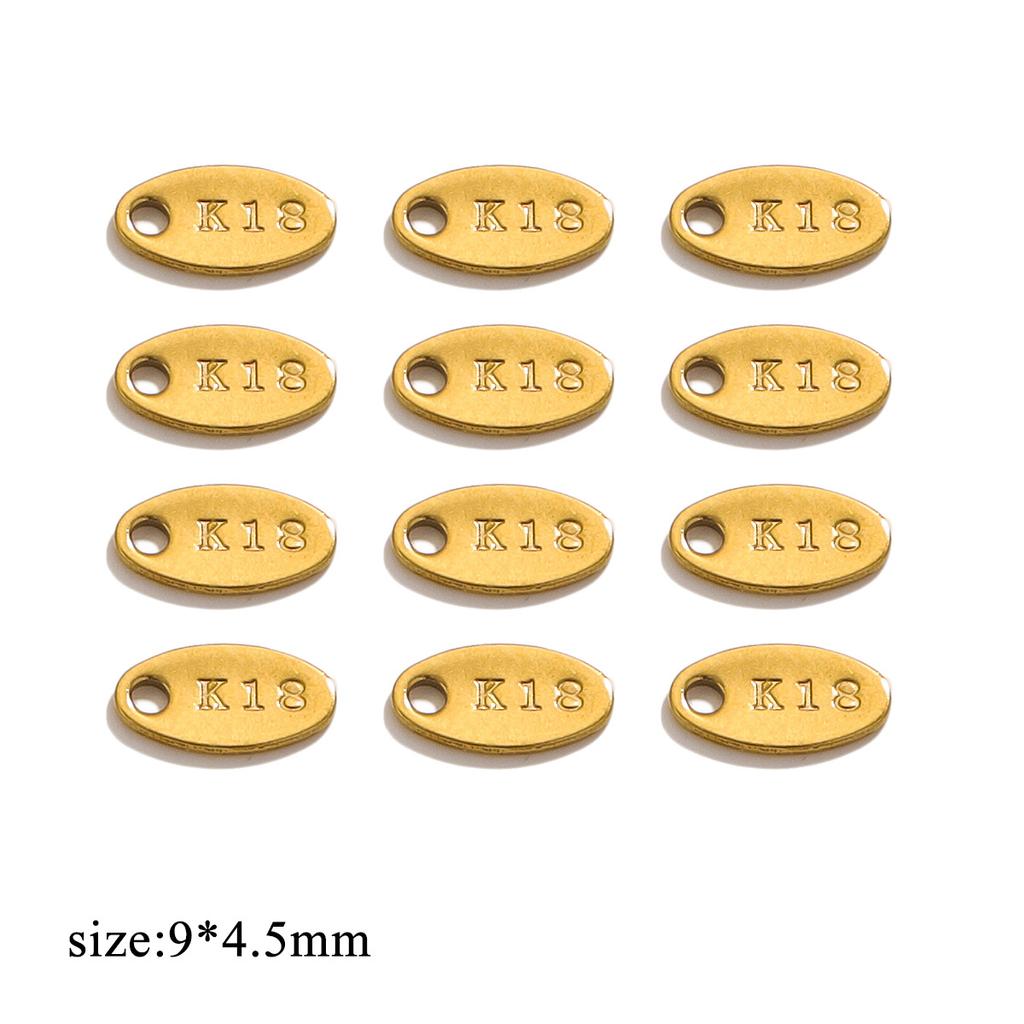 100pcs Stainless Steel Tail Chain Tag Real Gold Electroplated Small Pendant Accessories for Jewelry Making DIY Charms