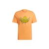 Originals Lemon Trefoil Tee T Shirts Men's Orange Crew Neck Moderate Straight Fit GN3129