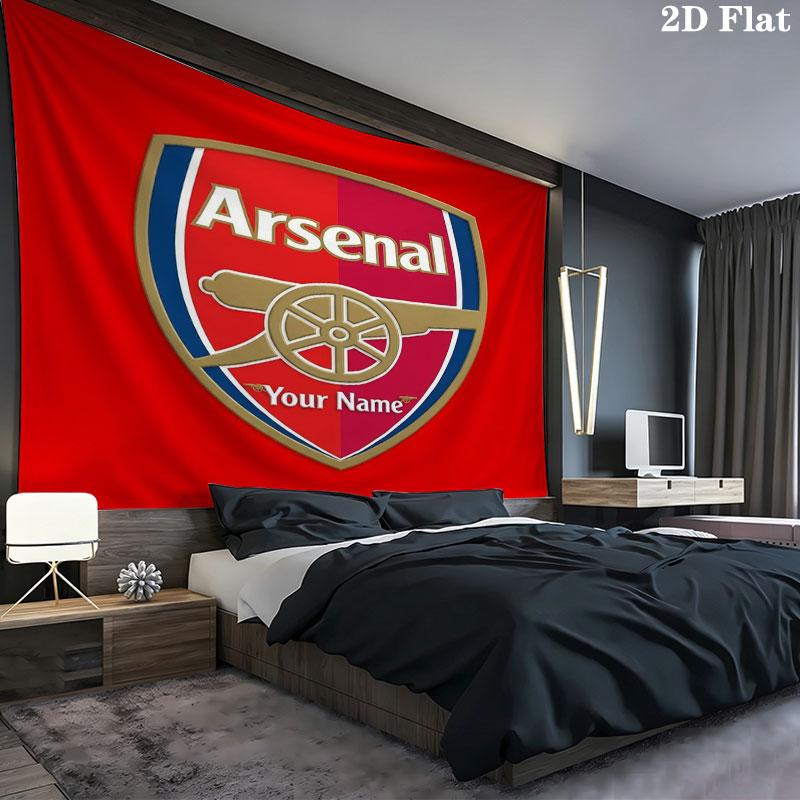 Arsenal F Custom Name Wall Tapestry Aesthetic Wall Hanging Printed Fabric Blanket Decorative Tapestries for Bedroom Living Room Home Decor