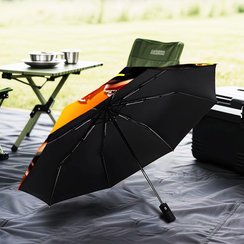 Marienkäfer Charaktere Regenschirm Klappschirm, Automatikschirm 8-Rippen für Reisen, Camping Gebrauch Geschenk für Halloween Weihnachten