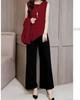 Women's Loose Fit Three-Piece Matching Set Long Sleeve Cardigan Wide Leg Pants Casual Outfit Set