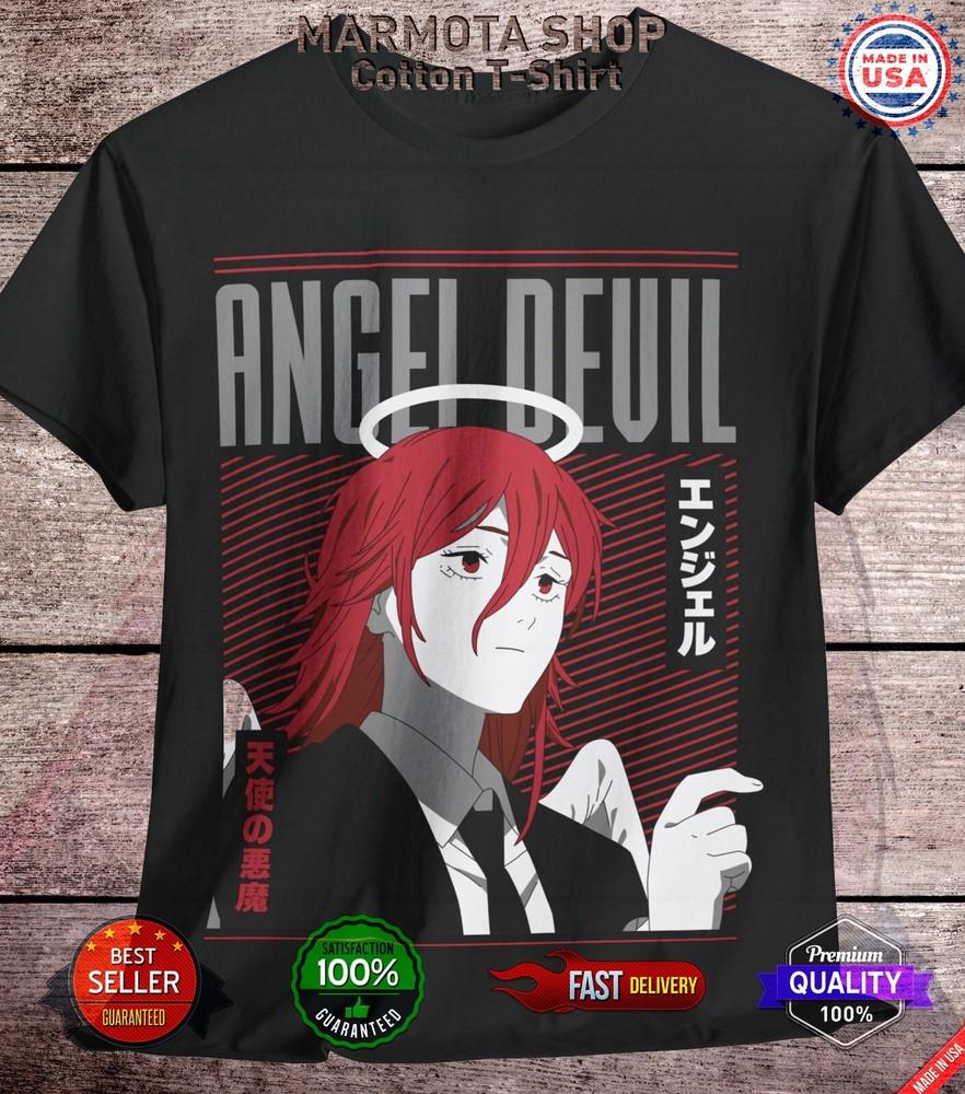 

Angel Devil Chainsaw Man Shirt Anime Tee T-Shirt Pochita Manga Otaku Makima CSM S