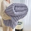 Double-Sided Plush Rabbit Winter Blanket - Soft Coral Fleece for Office, Sofa, or Bed