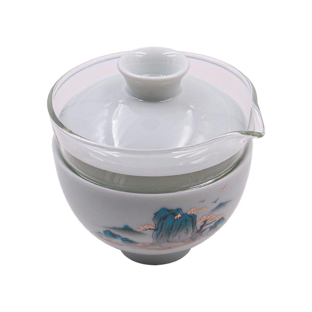 NUZAMAS Portable Travel Tea Set for Adults, Quick Cup, 2 Ceramic Teacups with Teapot for Outdoor Camping, Travel, Home, and Office Use