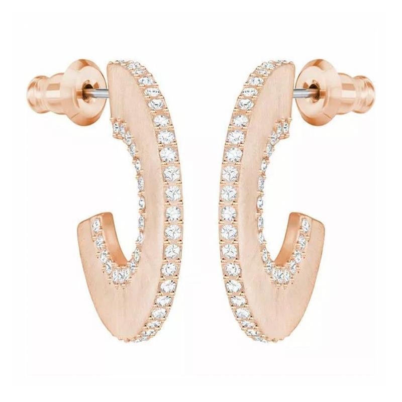 Swarovski Personalized Design Rose Gold Crystal Earrings Women's Pink 5352007