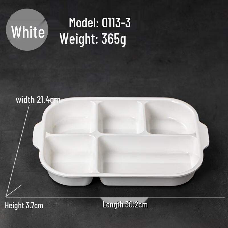 Melamine 5-Compartment Divided Tray with Lid