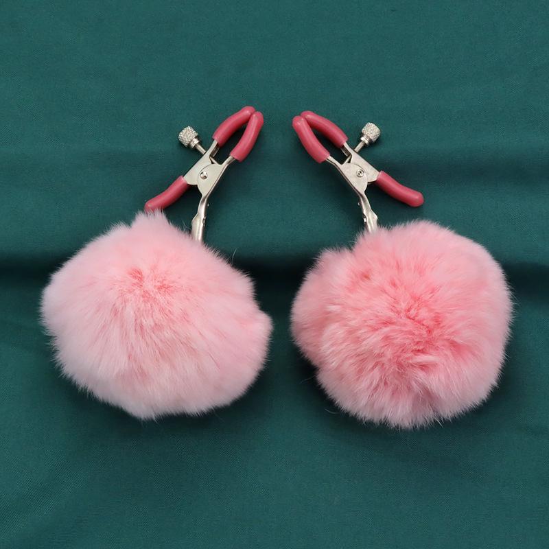 Pompom Anální Kolík a Svorky na Bradavky - Unisex SM Tréninková Hračka se Svítícím Kolíkem