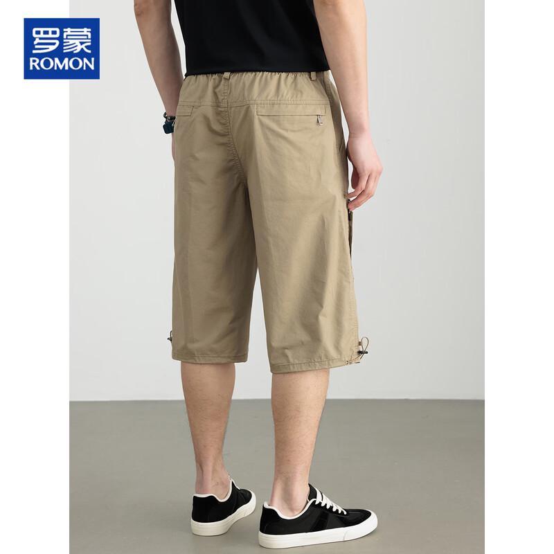 ROMON Men's 100% Cotton Casual Capri Shorts