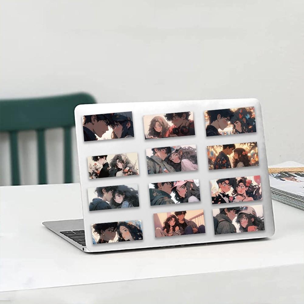 50-Piece Cartoon Couple Portrait Stickers - Waterproof DIY Decor for Guitar, Notebook & Luggage