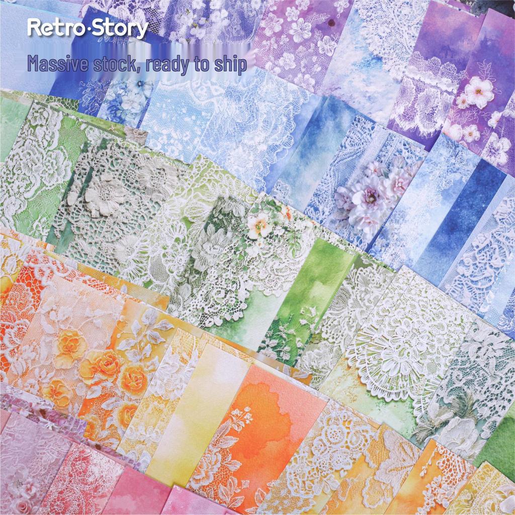 Retro Story Dual-Sided Paper Lace Journal: Whisper Series, 32 Sheets, Color Theme