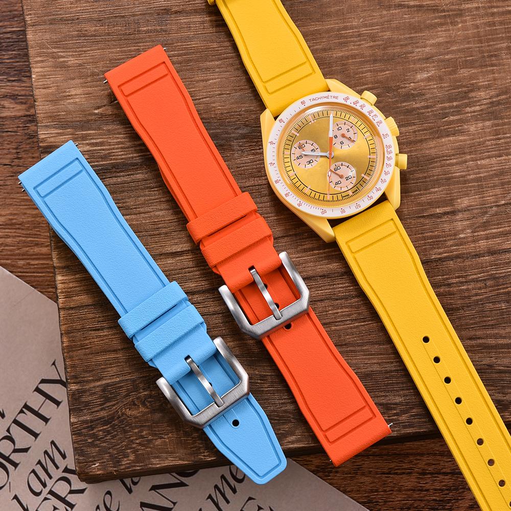 Premium FKM Strap 20mm 21mm 22mm Watch Strap Diving Waterproof Quick Release Fluororubber Watchbands For Each Brand Diving Watch