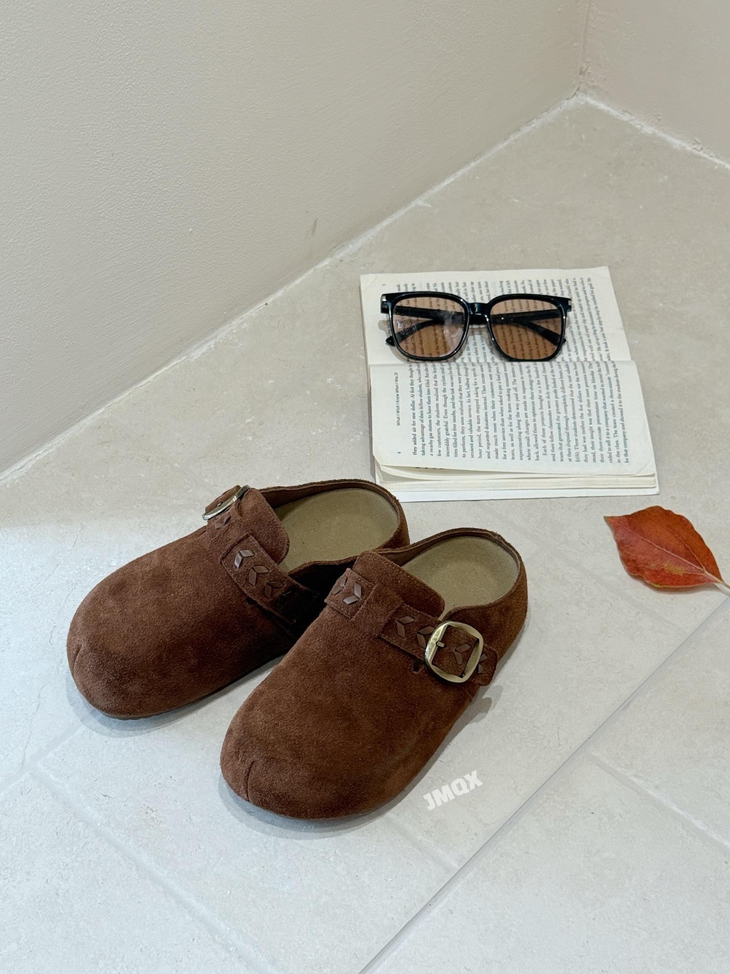 

Half slippers female lazy pedal autumn new thick-soled bag head slippers female outer wear 39