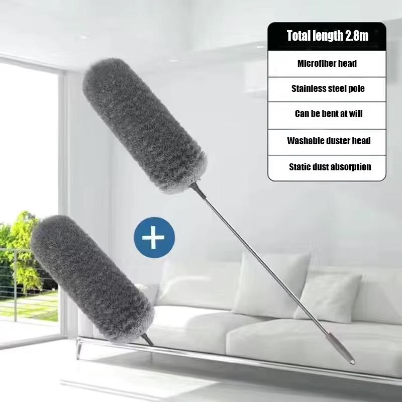 2.8-Meter Retractable long-Handled Fiber Duster For Household Cleaning And Dust Removal Electrostatic Dust Removal Set