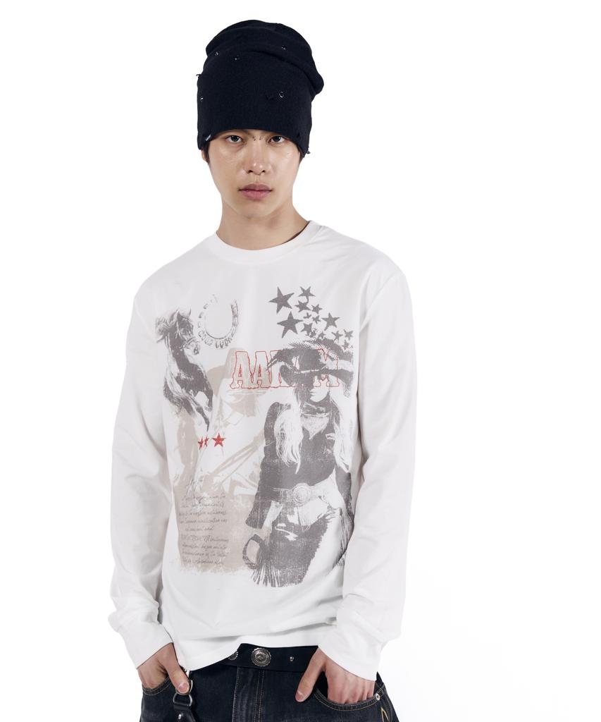 AAKAM Rhinestone Damaged Long Beanie (Black)