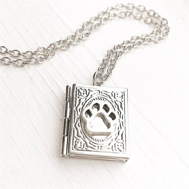 Dainty Book Locket Necklace Personalized Pendant Sweater Chain for Daily Wear