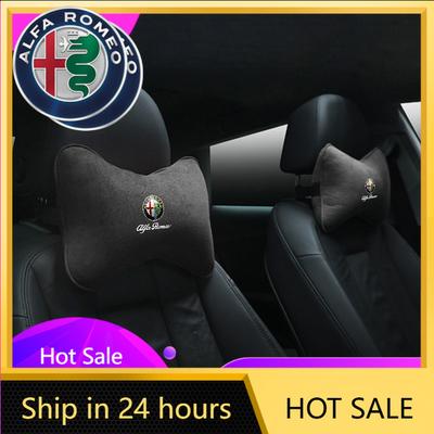 Car Stickers For Alfa Romeo 1pc/2pcs Car Headrest Fur Neck Pillow Seat Head Cushion Pillow For Alfa Romeo Giulia Stelvio Giuliet