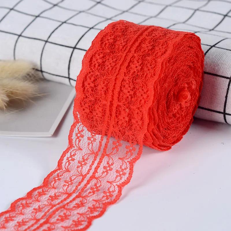 10Meters/Roll 43mm Lace Ribbon Handmade Material DIY Apparel Sewing Fabric Blue Purple Green Pink Red Black White Lace Trimming