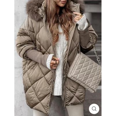 2024 Trendiger Damen Winter-Kapuzen-Strickmantel im eleganten Stil