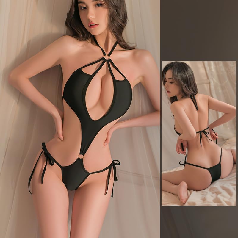 Sexy Babydoll Lingerie Underwear Black Style for Women Adults Erotic Extreme Sex Temptation Cute Ultra Thin Micro Bikini High Leg Present Ladies Size