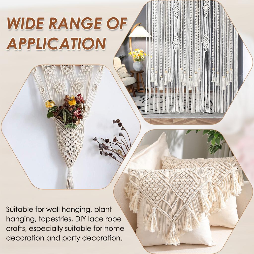 Macrame Beginner's Kit Natural Cotton Rope Macrame Wall Hanging Kit Complete Macrame Making Kit DIY Macrame Supplies