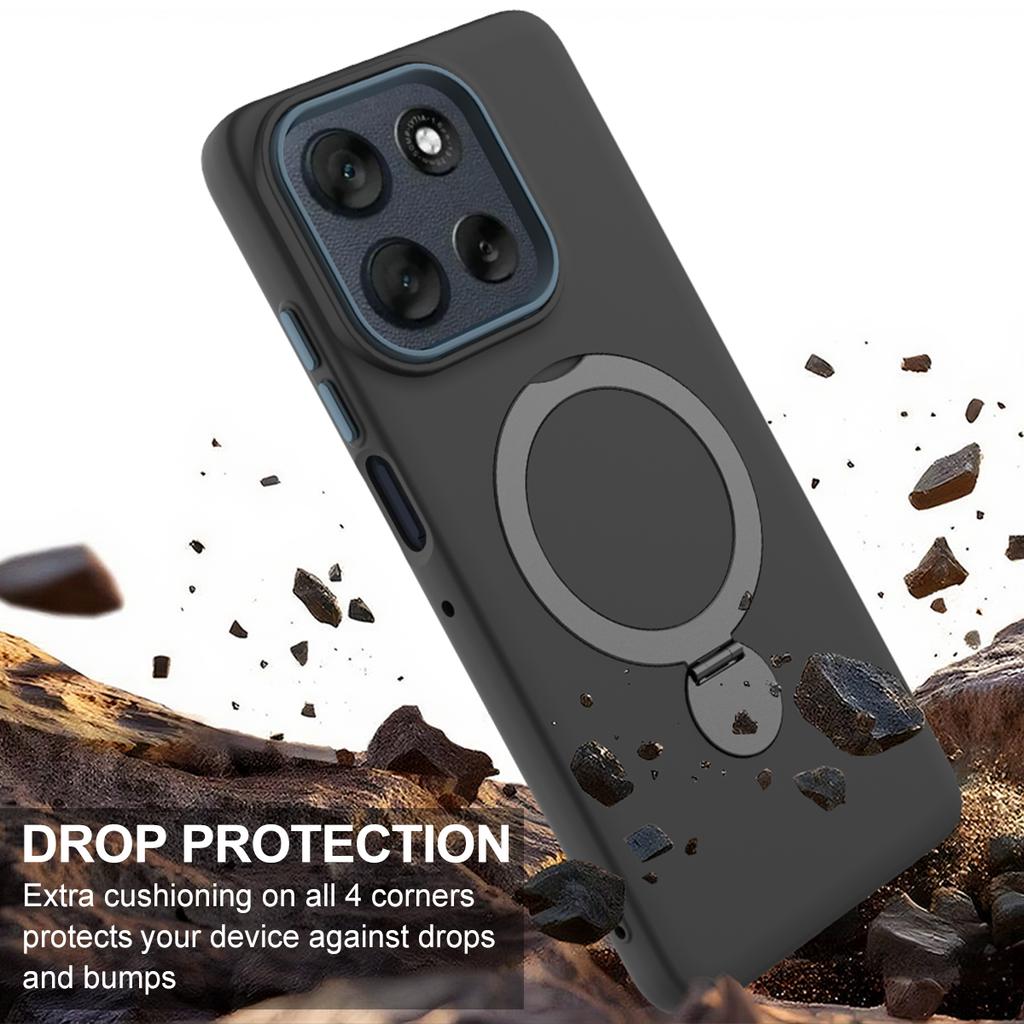 For Motorola Moto G100 Pro 5G/Moto G86 5G Magnetic Case Rotating Ring Kickstand TPU + PC Back Cover
