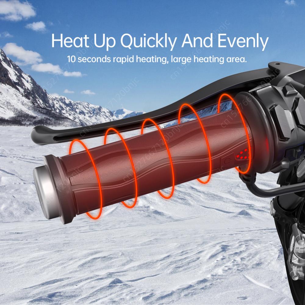 Universal Motorcycle 7/8" 22mm Hand Heated Grips DC 12V 5/3-Gear Electric Heated Grips ATV Warmers Handlebar Hand Hot Molded