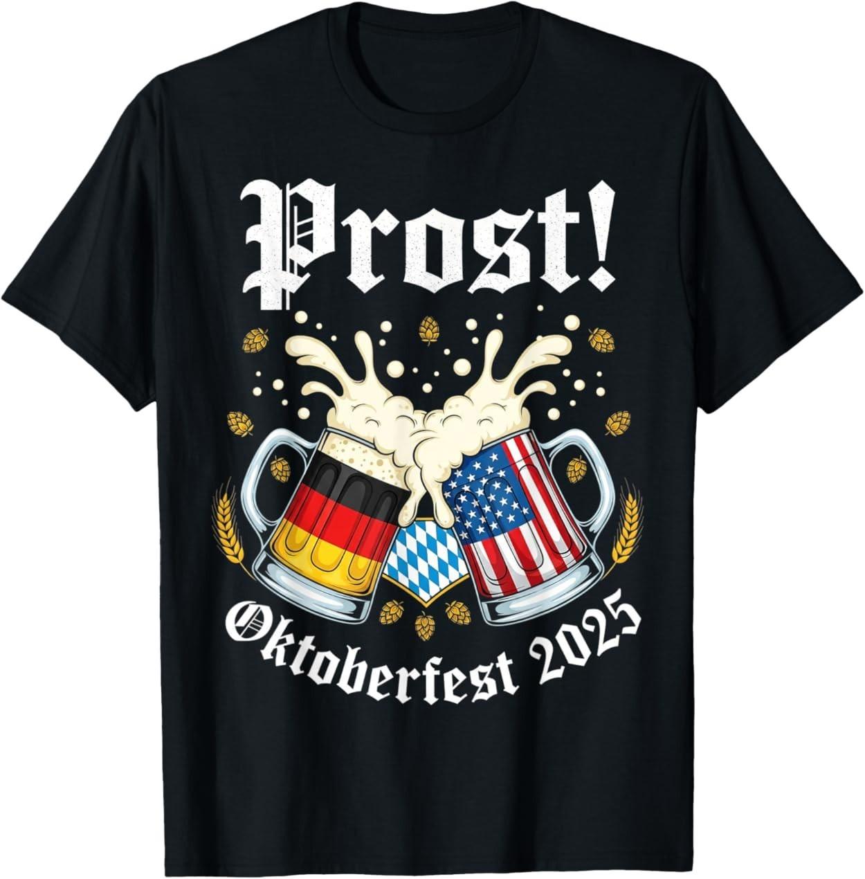Prost Oktoberfest 2025 German American Beer T-Shirt XXXXL